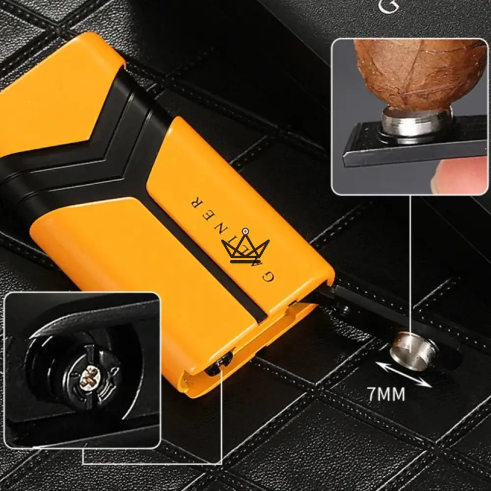 INFERNO Lighter & Cigar Cutter Gift Set — Double Flame + Punch + Cigar Cutter | Gold or Black — view 4