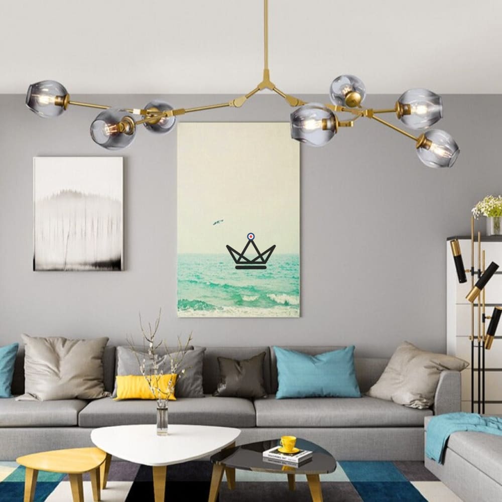 Articulated Industrial Ceiling Chandelier - Branching Bubble Style — view 36