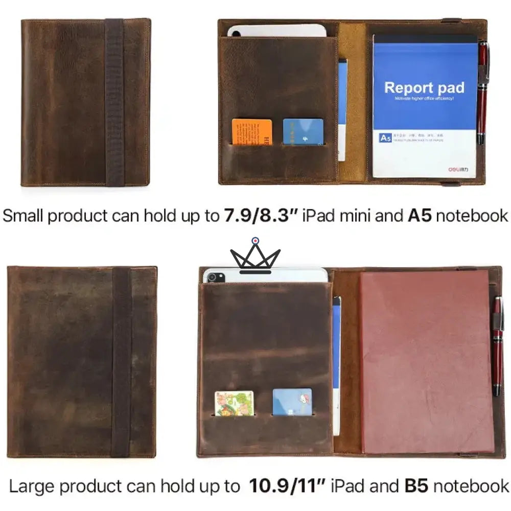 Customizable Leather Document Holder - A5 / B5 Tablet & Notebook - VOYAGEUR Folio — view 6