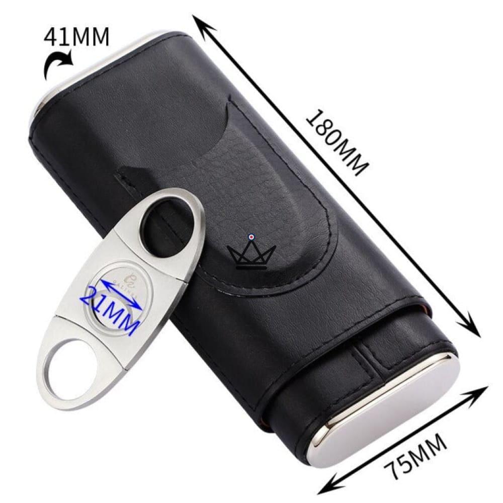 NEBOS Cigar Case – Leather & Cedar, 3-Cigar Capacity, Cigar Cutter Included — view 14