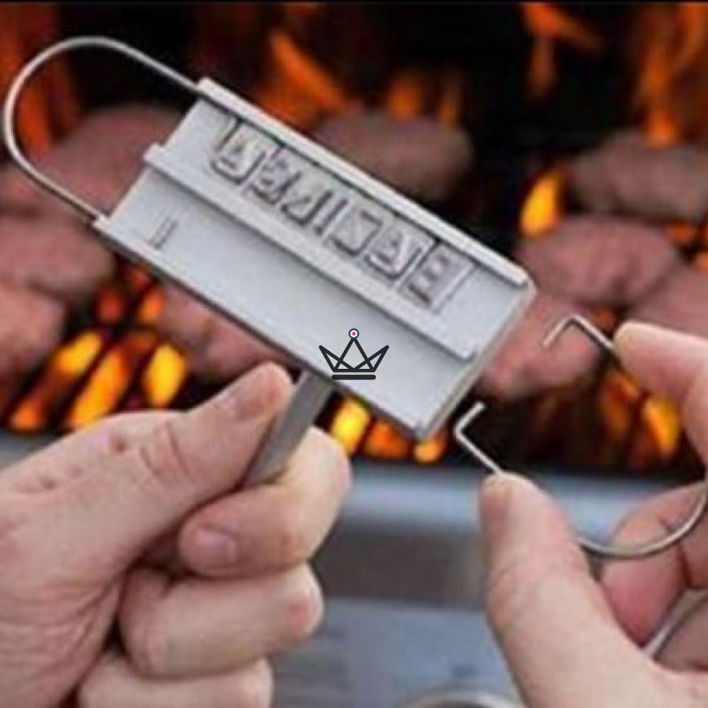 GRIZLY personalisierbarer BBQ-Brandeisen – 55 austauschbare Buchstaben | Eisen & Holz – Ansicht 3