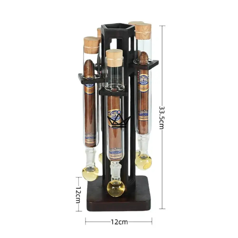 5-Tube Cigar Infuser INFUSIO ARCANUM — Noble Wood, Cedar, Hygrometer & Thermometer — view 6
