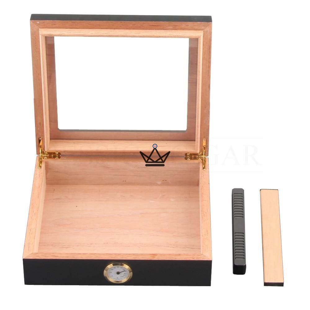 Humidor JANGO – verglast, 20 Zigarren, spanisches Zedernholz & Befeuchter – Ansicht 9