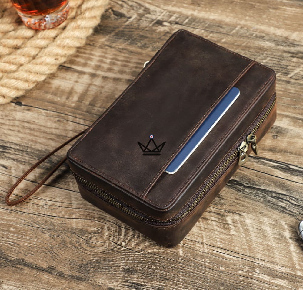 Anpassbares Zigarrenetui aus Leder – Voyageur Style – Ansicht 2