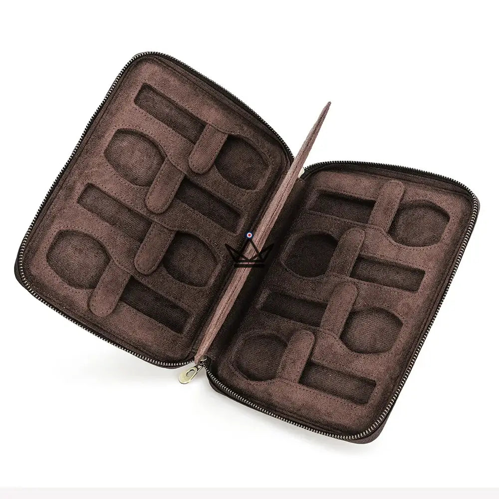 Customizable Travel Watch Case – Voyageur Keeper — Full Grain Leather, 4 Sizes: 2 to 8 Watches — view 12