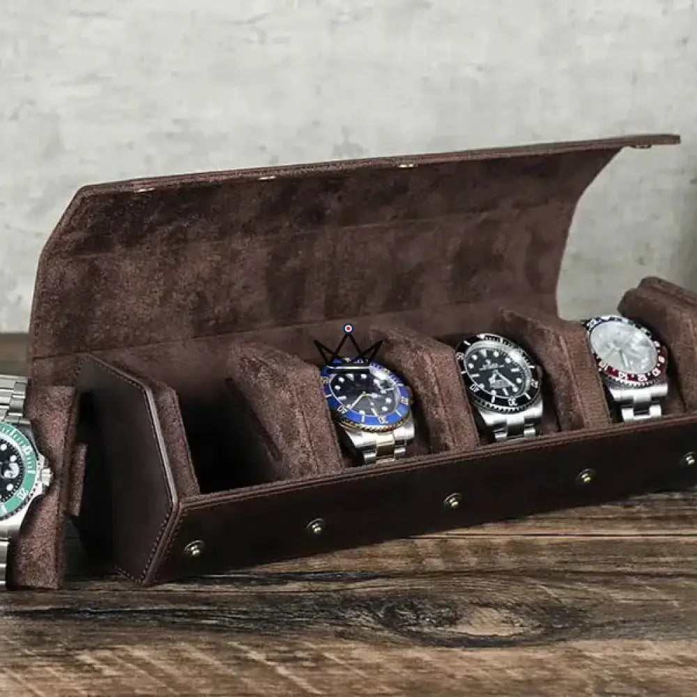 Customizable Leather Travel Case for Automatic Watch - Voyageur Hexagone — view 7