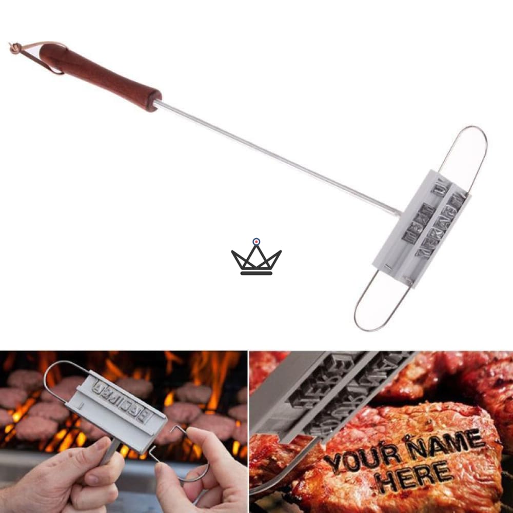GRIZLY personalisierbarer BBQ-Brandeisen – 55 austauschbare Buchstaben | Eisen & Holz – Ansicht 4