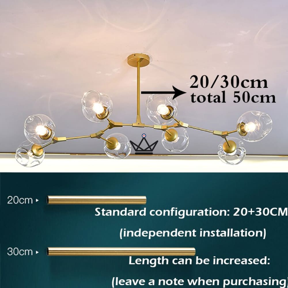 Articulated Industrial Ceiling Chandelier - Branching Bubble Style — view 6