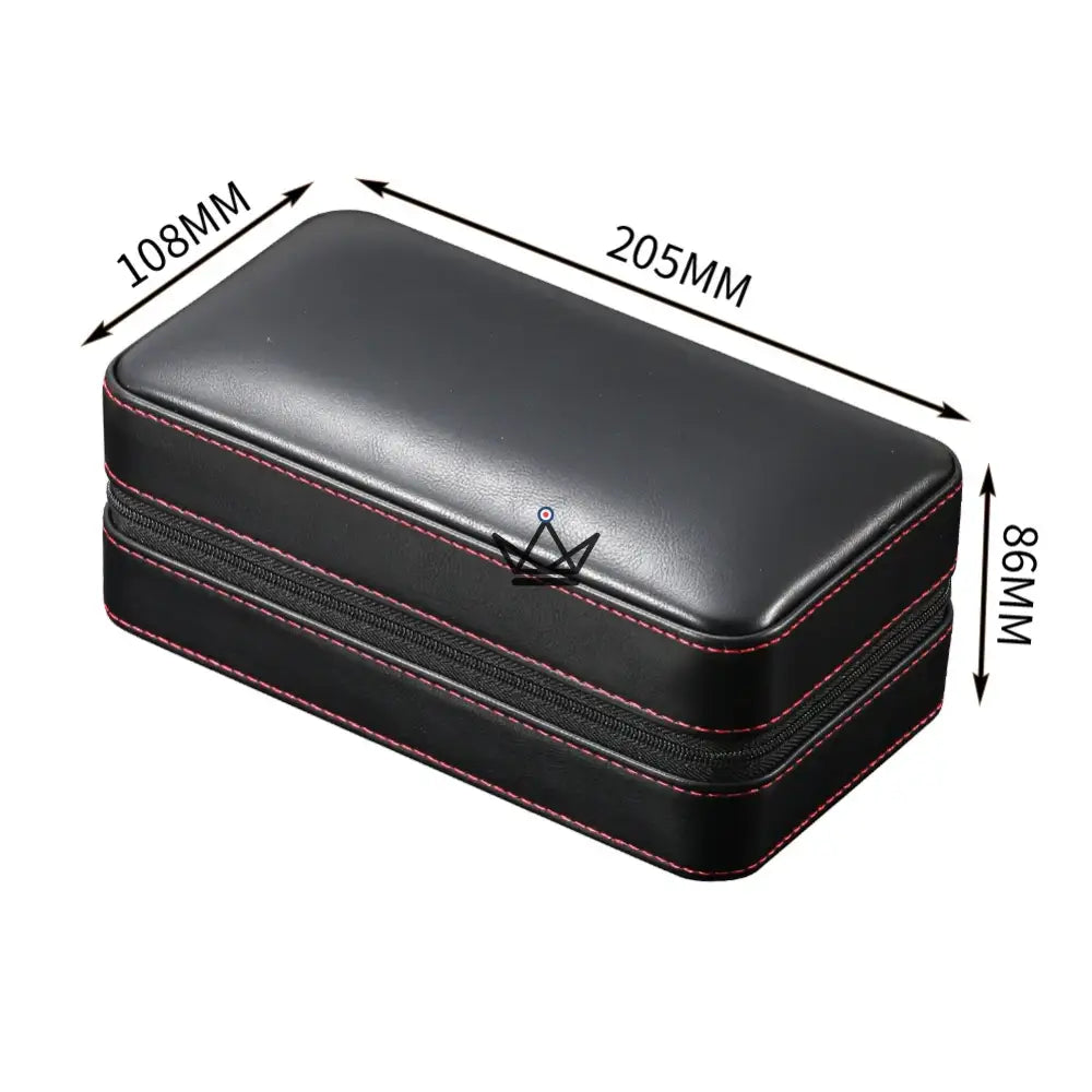 CLINT Original Cigar Humidor - Black Leather & Spanish Cedar, 6 Cigars, 20.5 × 10.8 × 8.6 cm — view 7