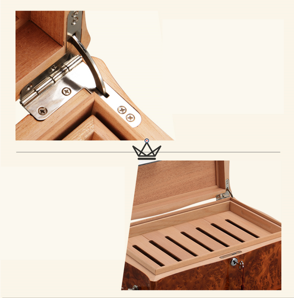 WHITE HOUSE 100 Cigar Humidor — Presidential Design, 100 Cigars, Lock & Hygrometer — view 5