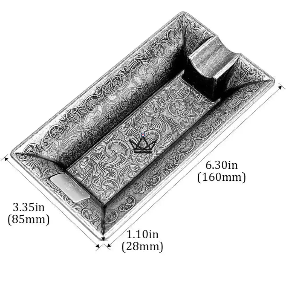 Incisum Heritage Cigar Box – Lighter + Cigar Cutter + Baroque Engraved Ashtray | Gold · Copper · Silver — view 13