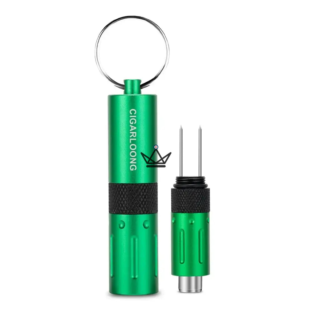 2-in-1 CAPONE Cigar Punch — Stainless Steel, 6 Colors | Gift Box — Emerald Green