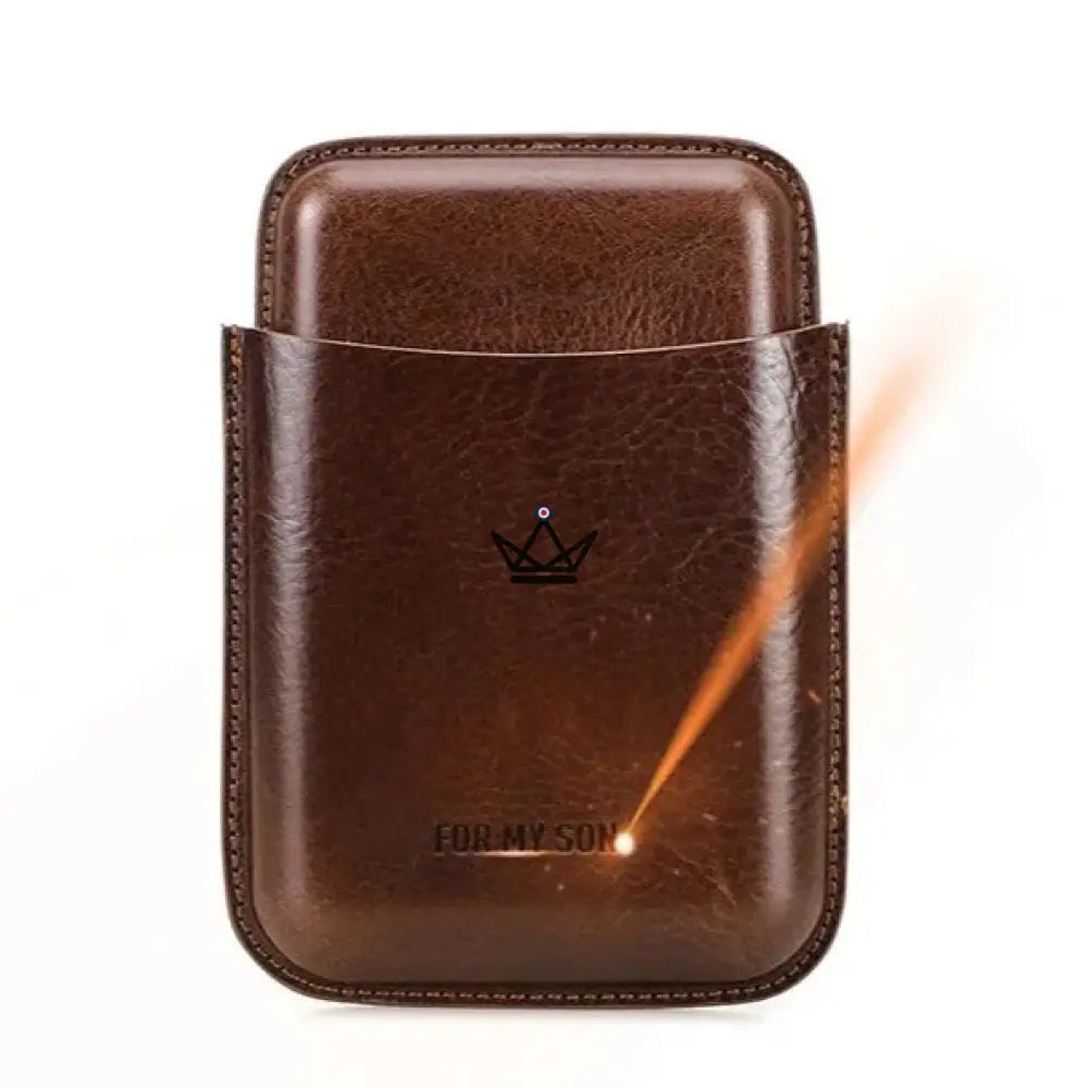 Customizable 4 cigar leather case - Voyageur Elixir — view 2