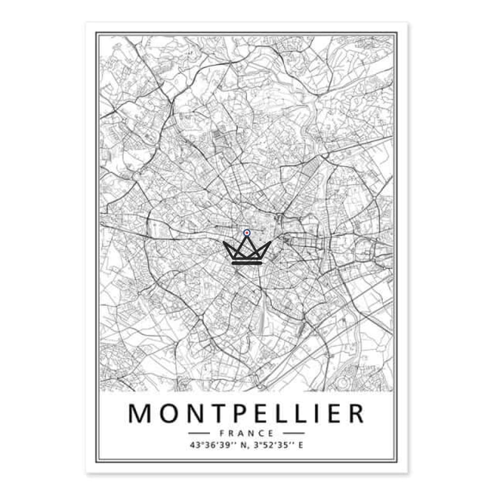 Afiches de mapa de la ciudad — Montpellier