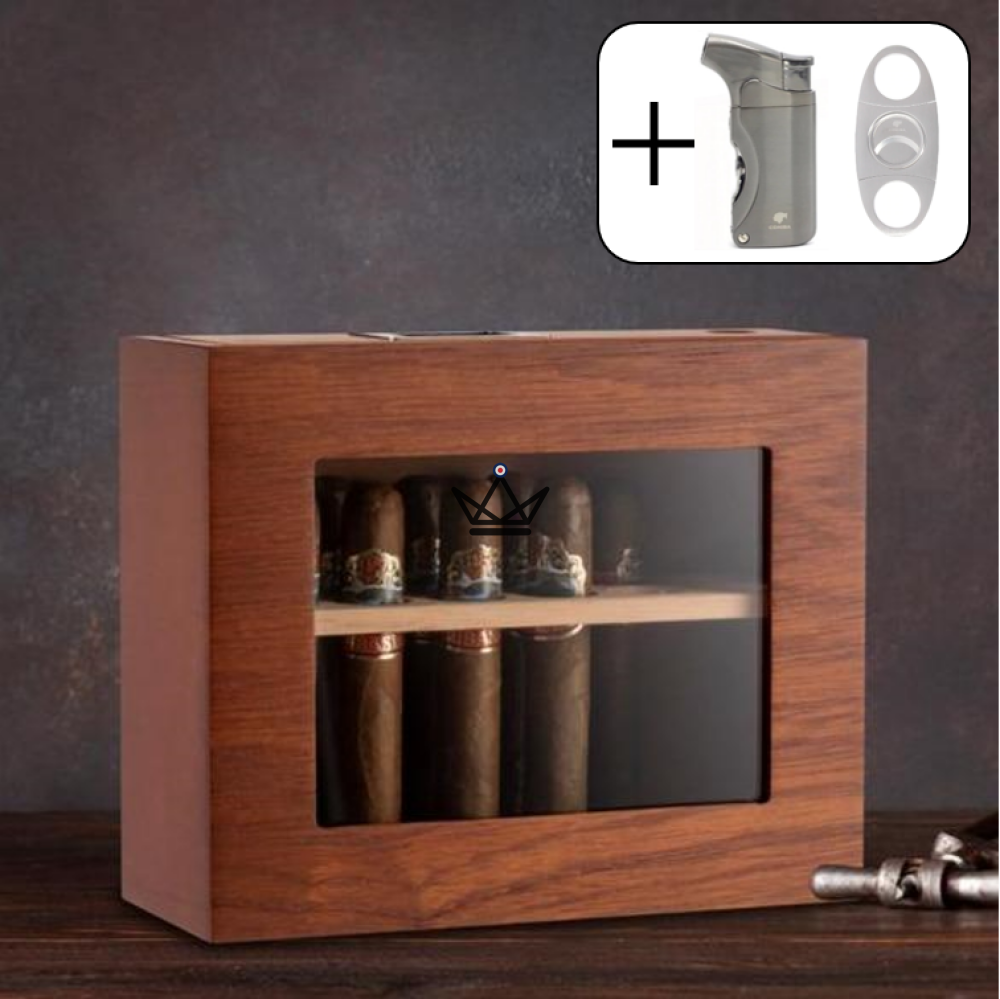VERTIGO cigar humidor — Spanish cedar, digital hygrometer & magnetic system — view 26