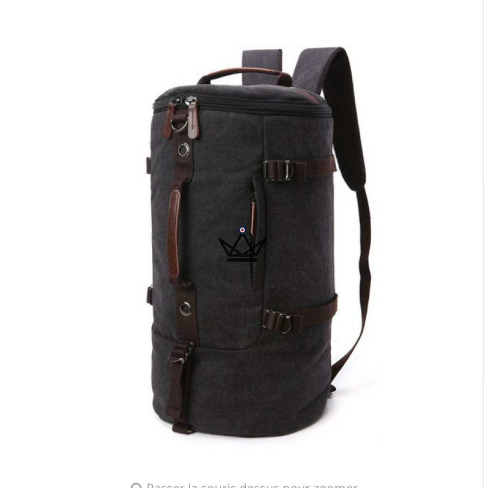 Vintage & Canvas Bandit Travel Bag - 3-in-1 Weekender — Black