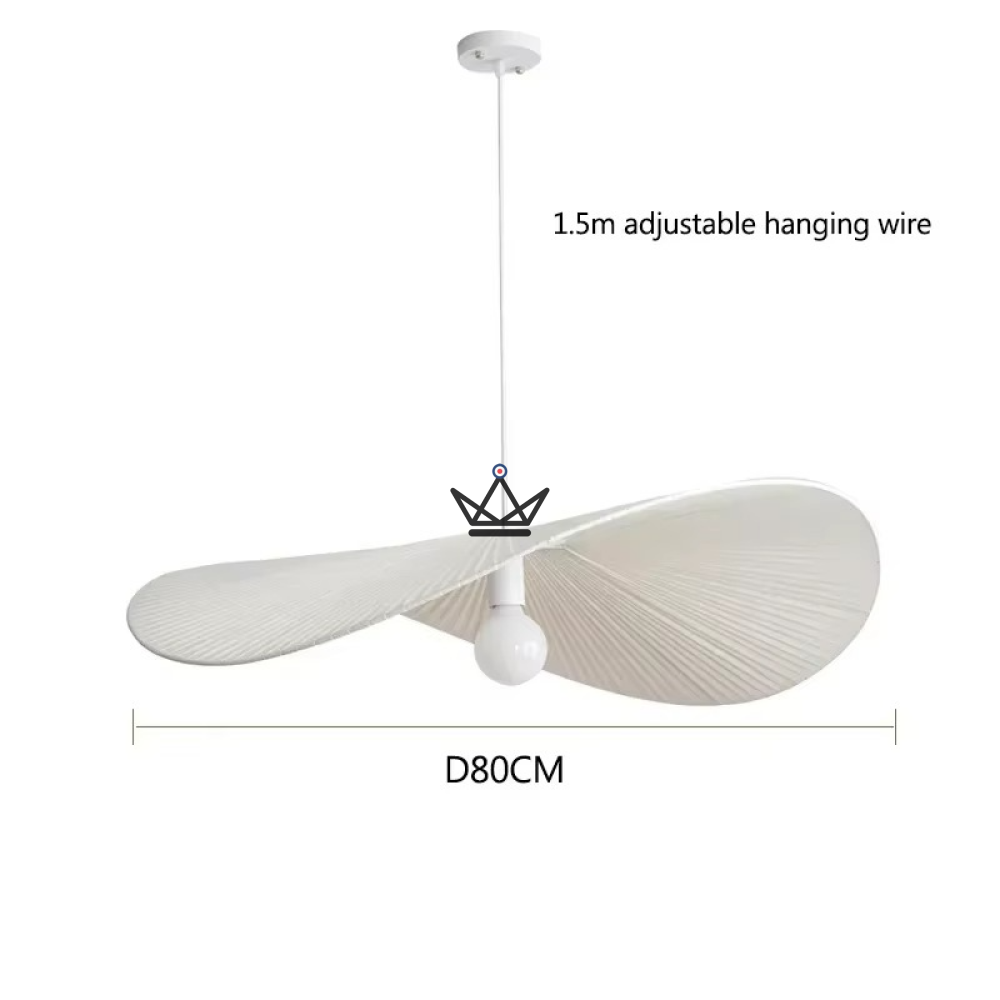 Verti Wabi Pendant Lamp — 60 & 80 cm designer chandelier | White, Beige, Linen — view 7