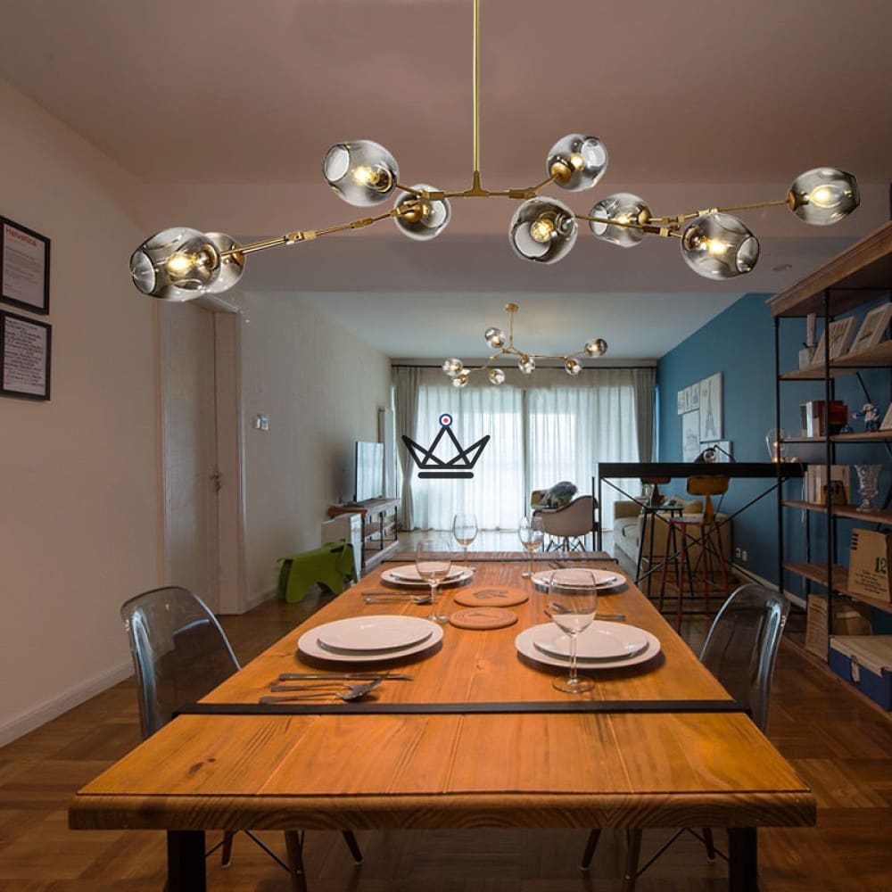 Articulated Industrial Ceiling Chandelier - Branching Bubble Style — view 28