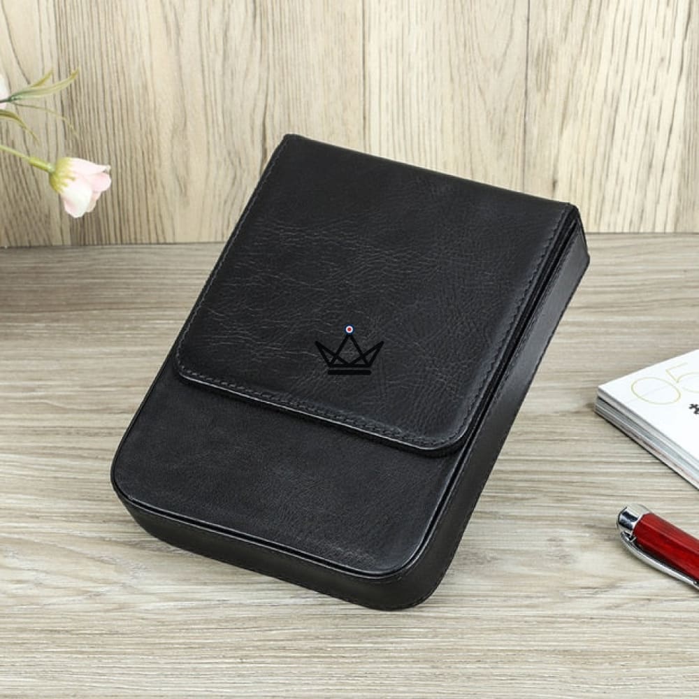 Customizable Luxury Leather Fountain Pen Case - Voyageur Magnus — view 8