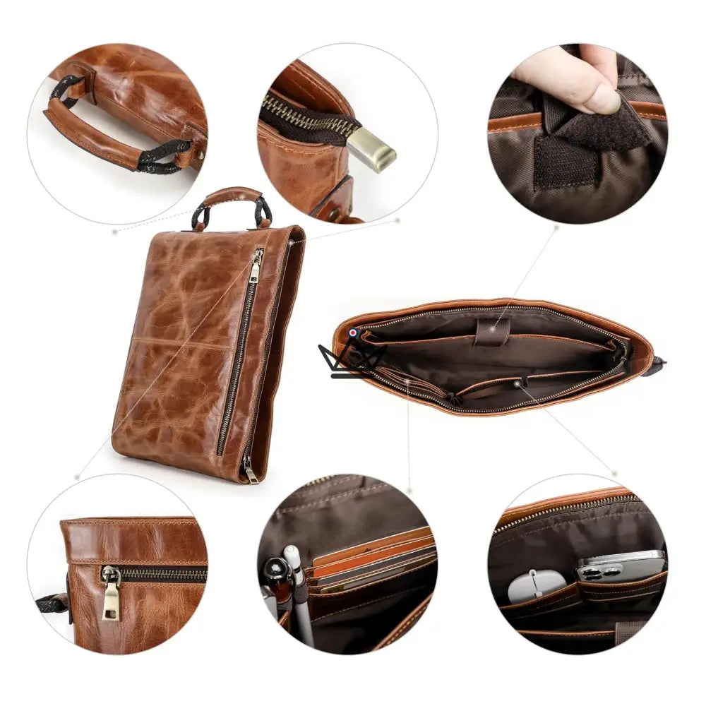 Customizable leather work bag - Voyageur Diplomate — view 5