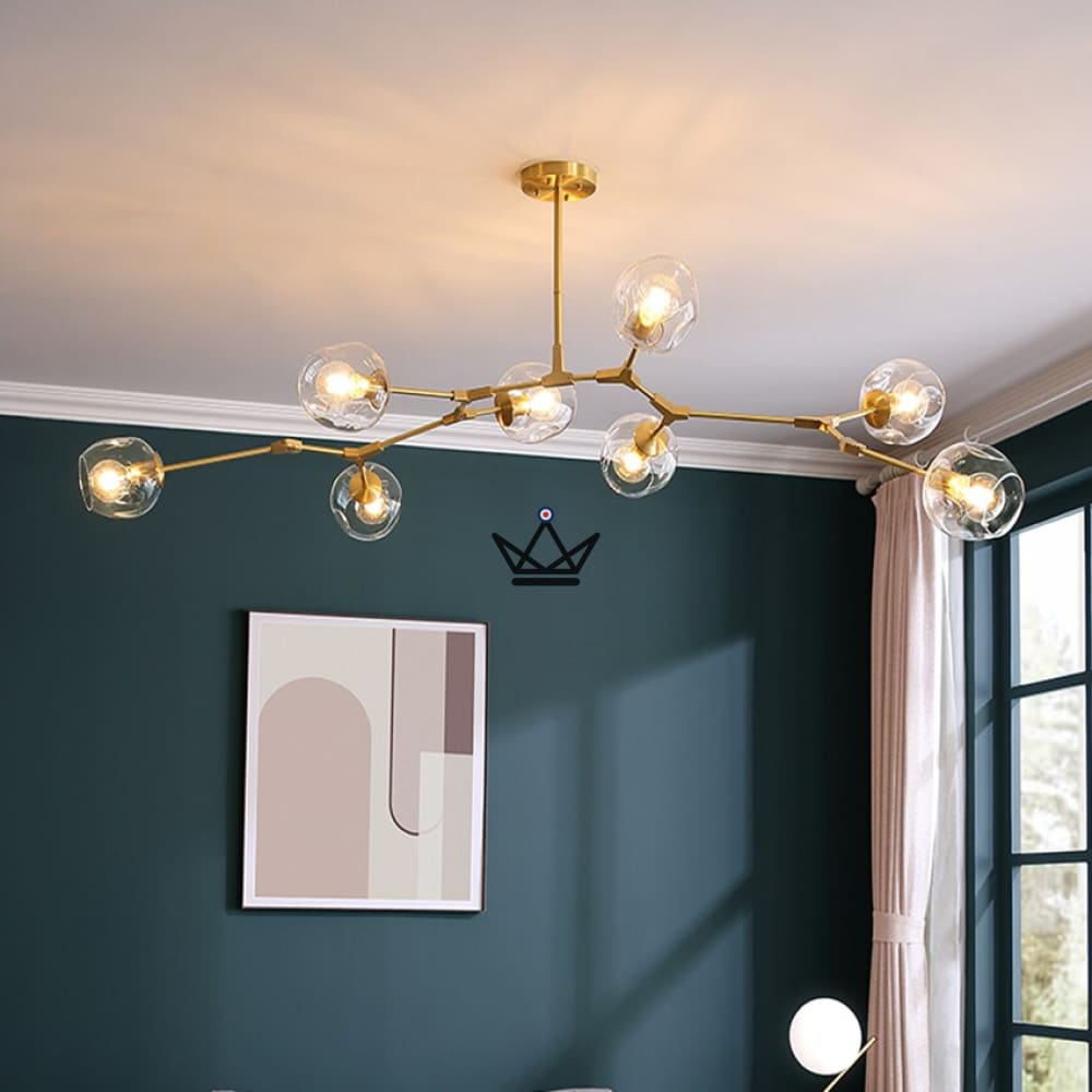 Articulated Industrial Ceiling Chandelier - Branching Bubble Style — view 8
