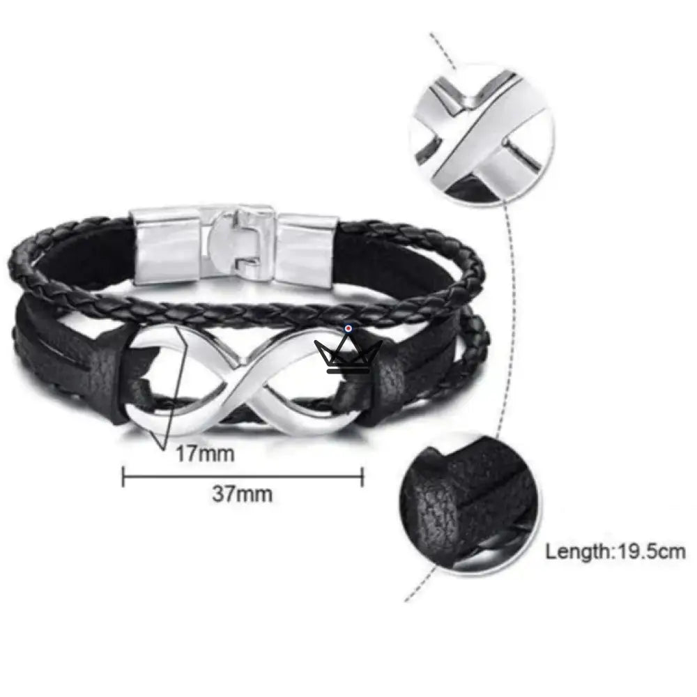 Armband Infinite – Echtes Leder & Unendlichkeitssymbol ∞ – 4 Farben – Ansicht 8