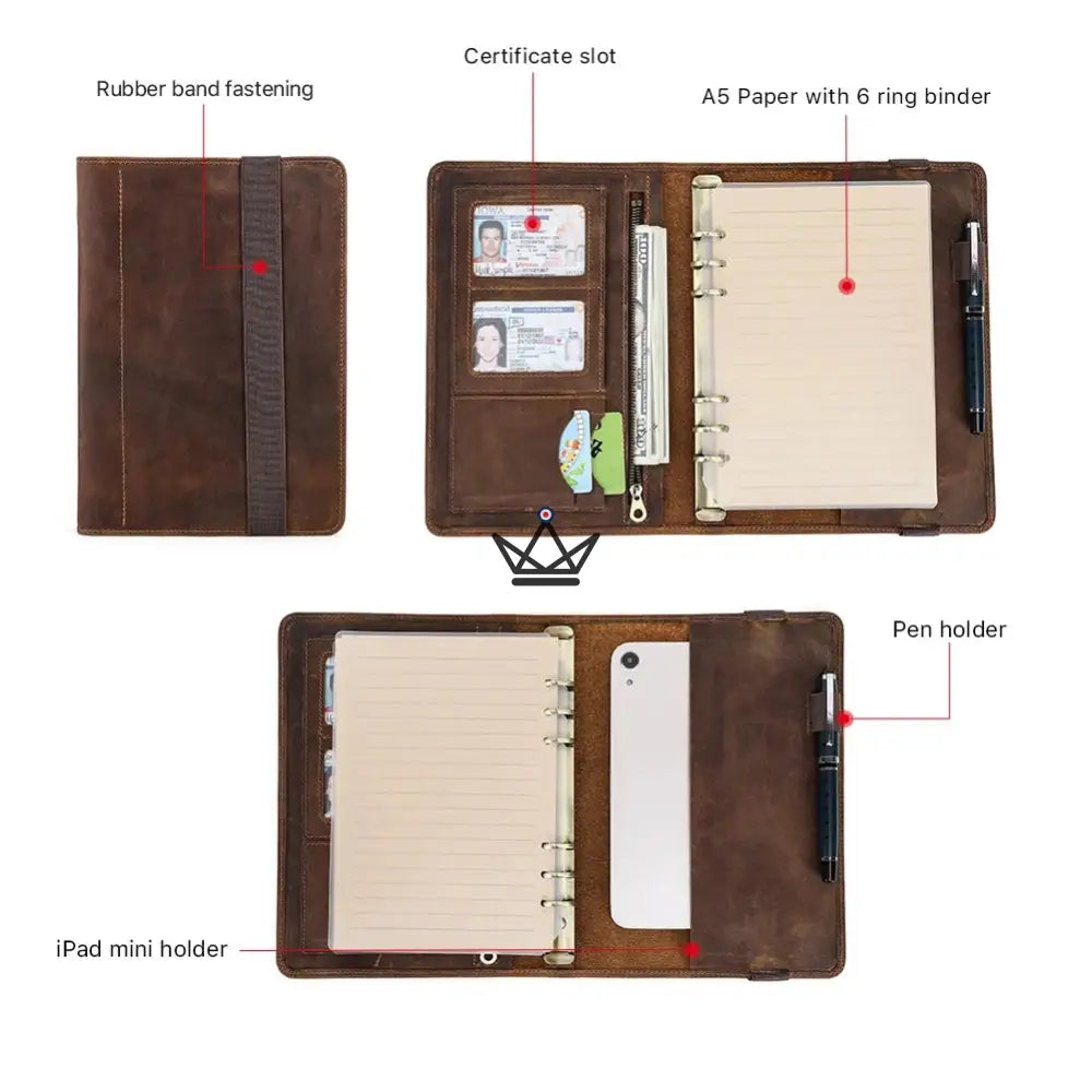 Personalisierbarer A5 Leder-Organizer — VOYAGEUR Galenda – Ansicht 7