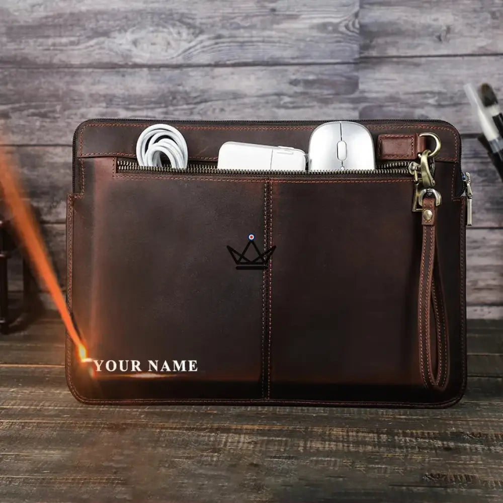 Funda de cuero personalizable para MacBook AIR y PRO - Voyageur Centurion