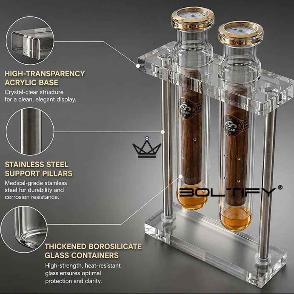 Cigar Infuser Double Tube Glass Hygrometer - INFUSIO TWIN — view 4