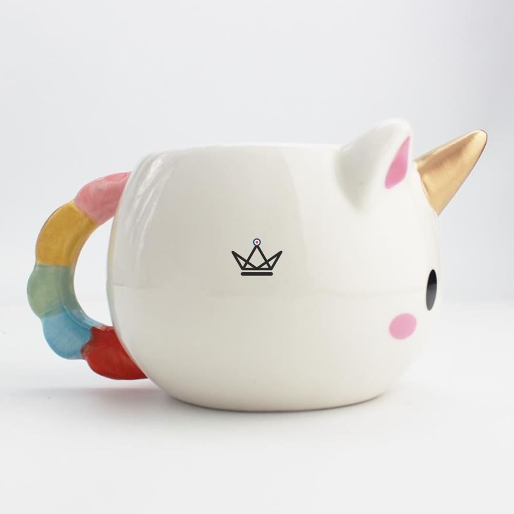 3D Unicorn Ceramic Mug - Golden Horn and Ears - 300 ml — view 5