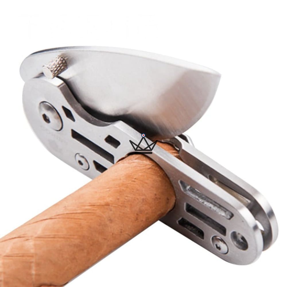 SWORD Cigar Cutter — Half Moon Rotary Blade, Brushed Stainless Steel | Collector's Box Included — view 3