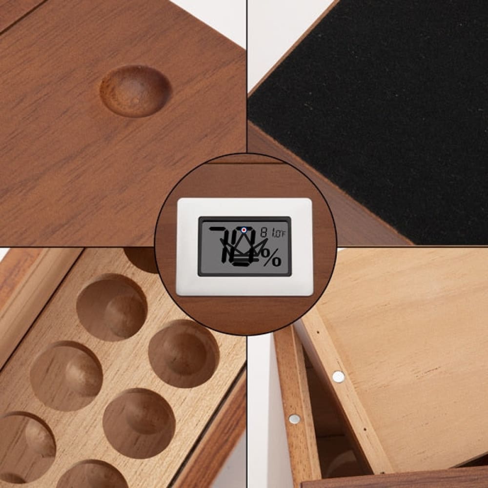 VERTIGO cigar humidor — Spanish cedar, digital hygrometer & magnetic system — view 10