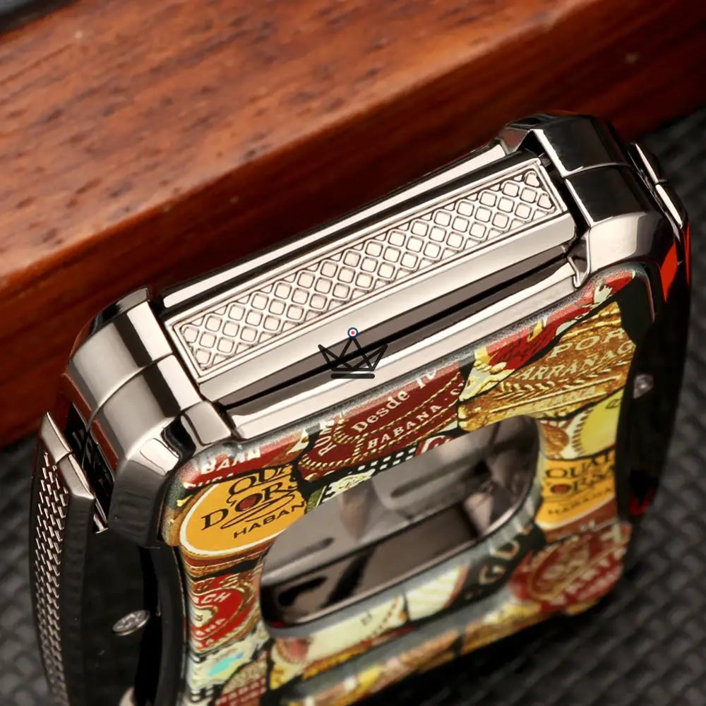 Coupe-cigare Maestro Édition — Double Lame Gravée Anneau 62, Libertad · Pharaon · Heritage | Étui Cuir Véritable Vert & Coffret Inclus — image 3