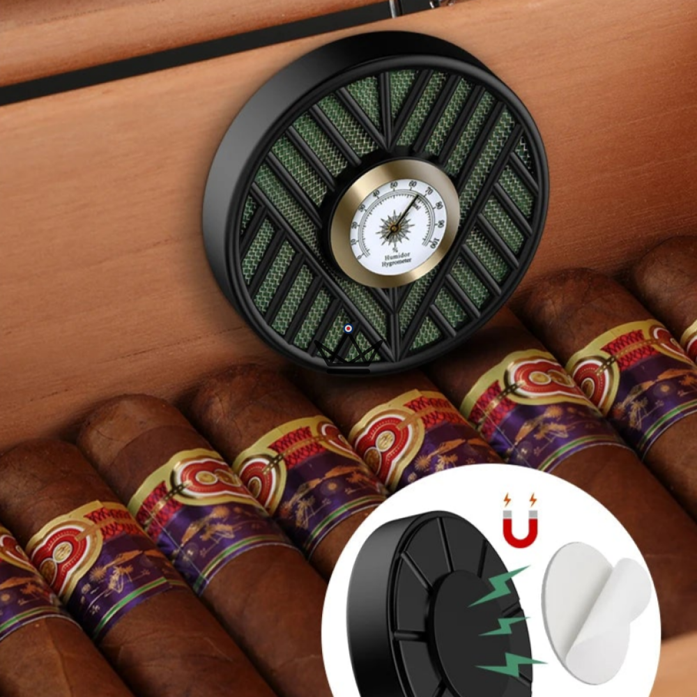 Luftbefeuchter mit Hygrometer OASIS VORTEX – magnetische Befestigung, 9,5 cm | Zigarrenkeller – Ansicht 3