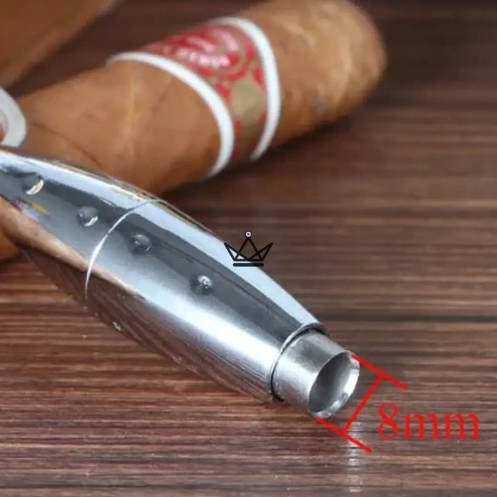 Silver Bang Cigar Punch — Silver Stainless Steel, Retractable Blade, 8mm Perforation | Integrated Keychain Ring — view 8