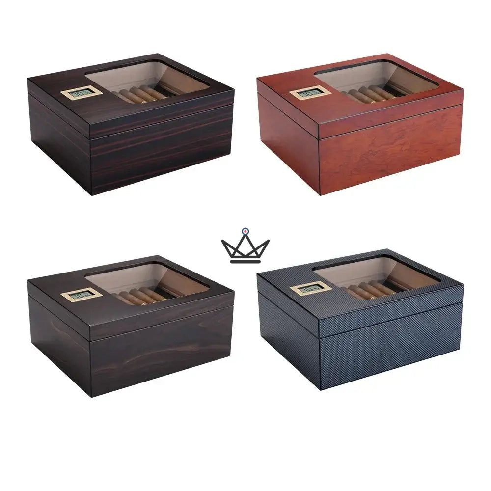 Zigarrenhumidor Elegancia Vision — spanische Zeder, Glasdeckel, 55 Zigarren, Digital-Hygrometer, 4 Ausführungen – Ansicht 19