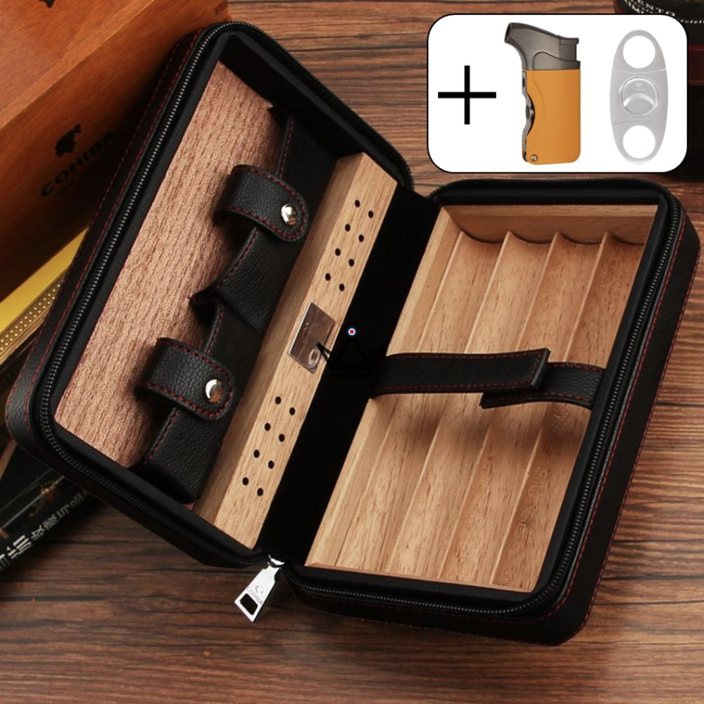 Leather & Cedar Travel Humidor — 5 Cigars | Prime Style — view 19