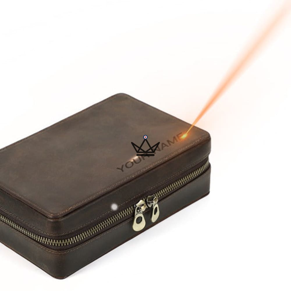Zigarrenetui Voyageur Prestige – echtes Leder & personalisierbare Lasergravur – Ansicht 3