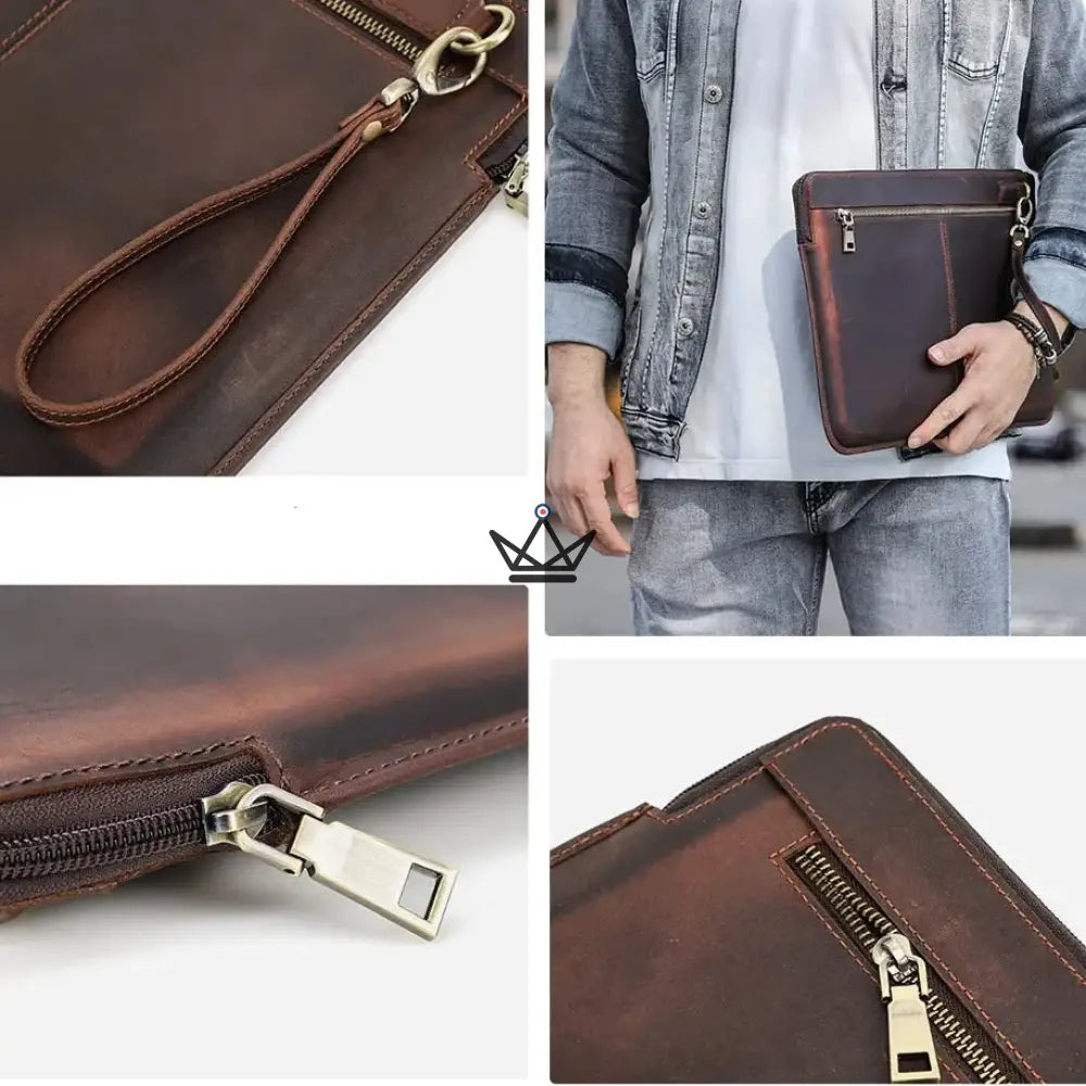 Customizable leather sleeve for MacBook AIR & PRO - Voyageur Centurion — view 11
