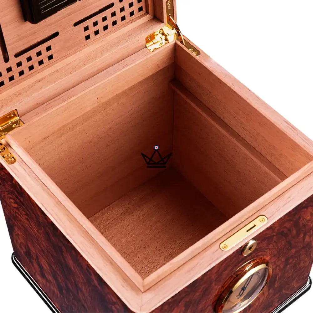 Zigarrenkiste Grand Prestige Deluxe Edition — Klavierlack, spanisches Zedernholz, 100 Zigarren, Tablett, Schloss, Hygrometer & Befeuchter – Ansicht 4