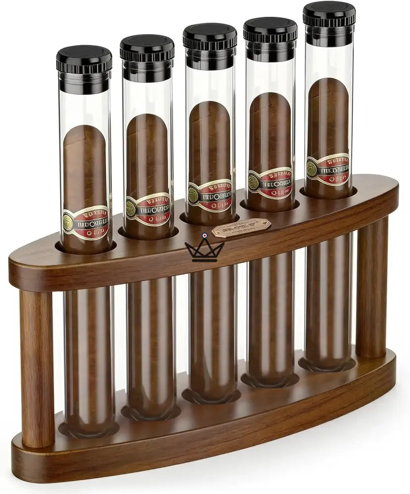 Quintet Acacia Wood Desktop Humidor — 5 Tubes — vista 8