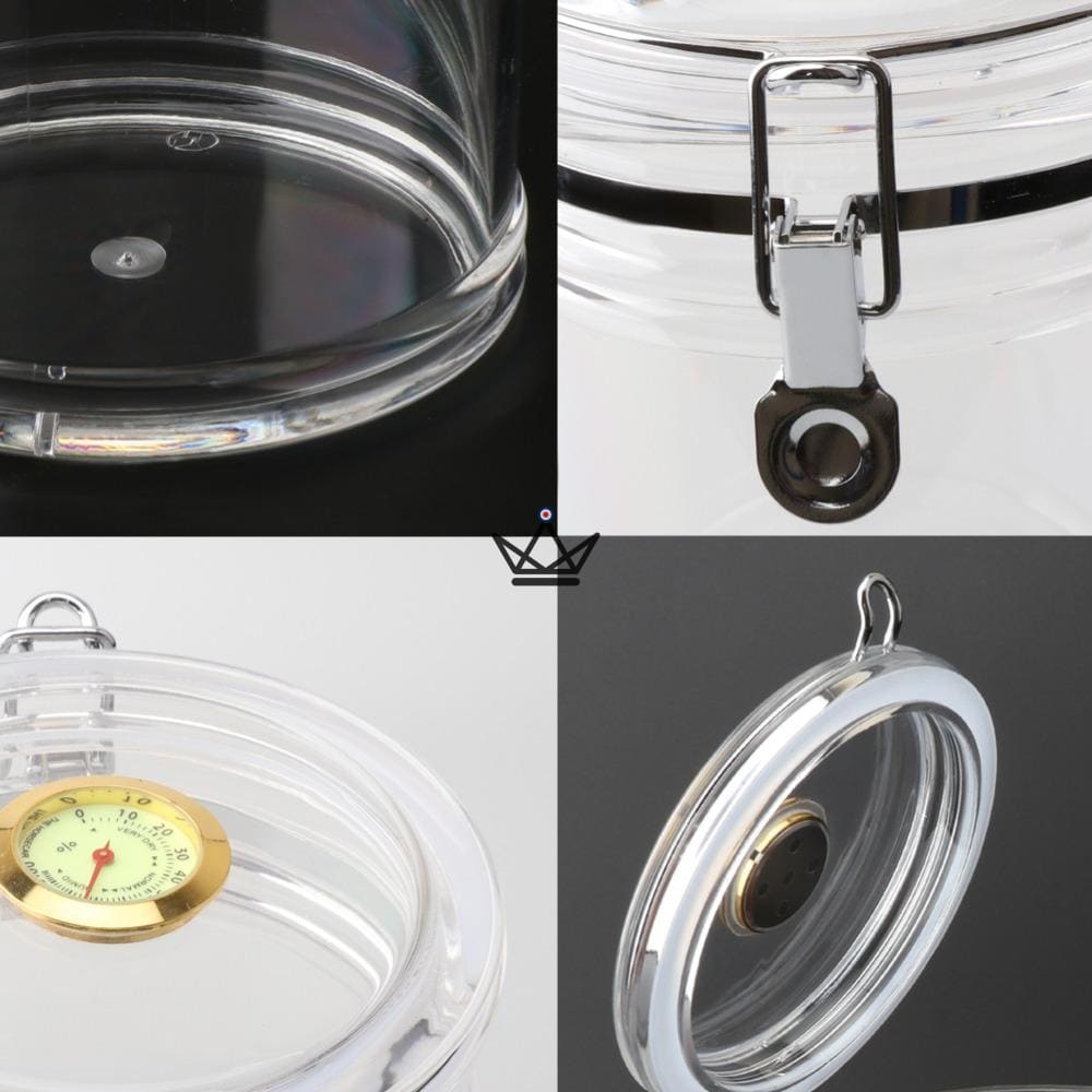 CRYSTAL BOWL Jar Humidor — clear acrylic, 15 to 20 cigars — view 2