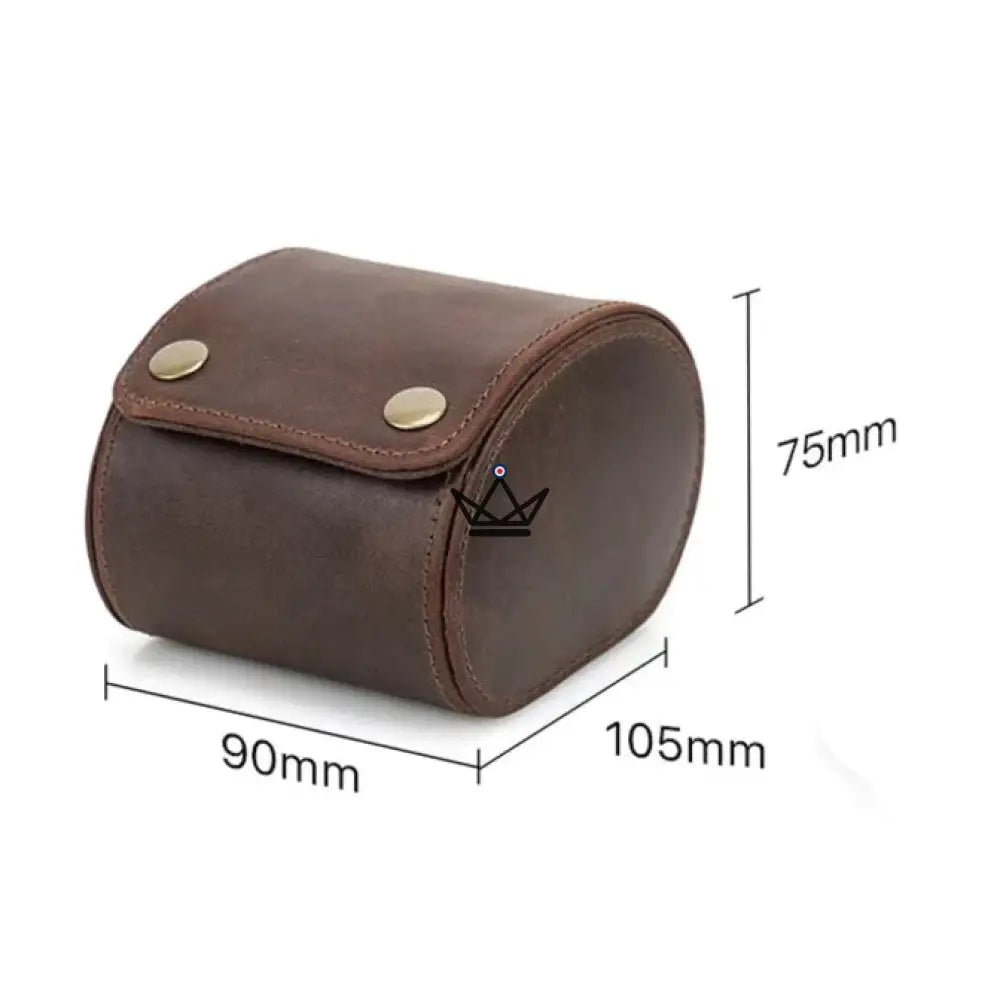Customizable Leather Automatic Watch Travel Case - Voyageur TimeGuardian — view 14