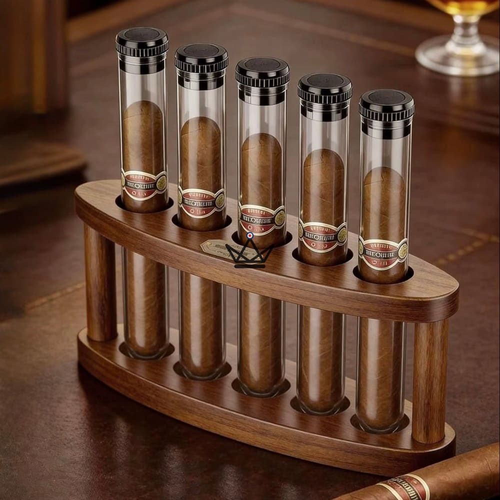 Humidor Quintett Akazienholz – 5 Tuben – Ansicht 2