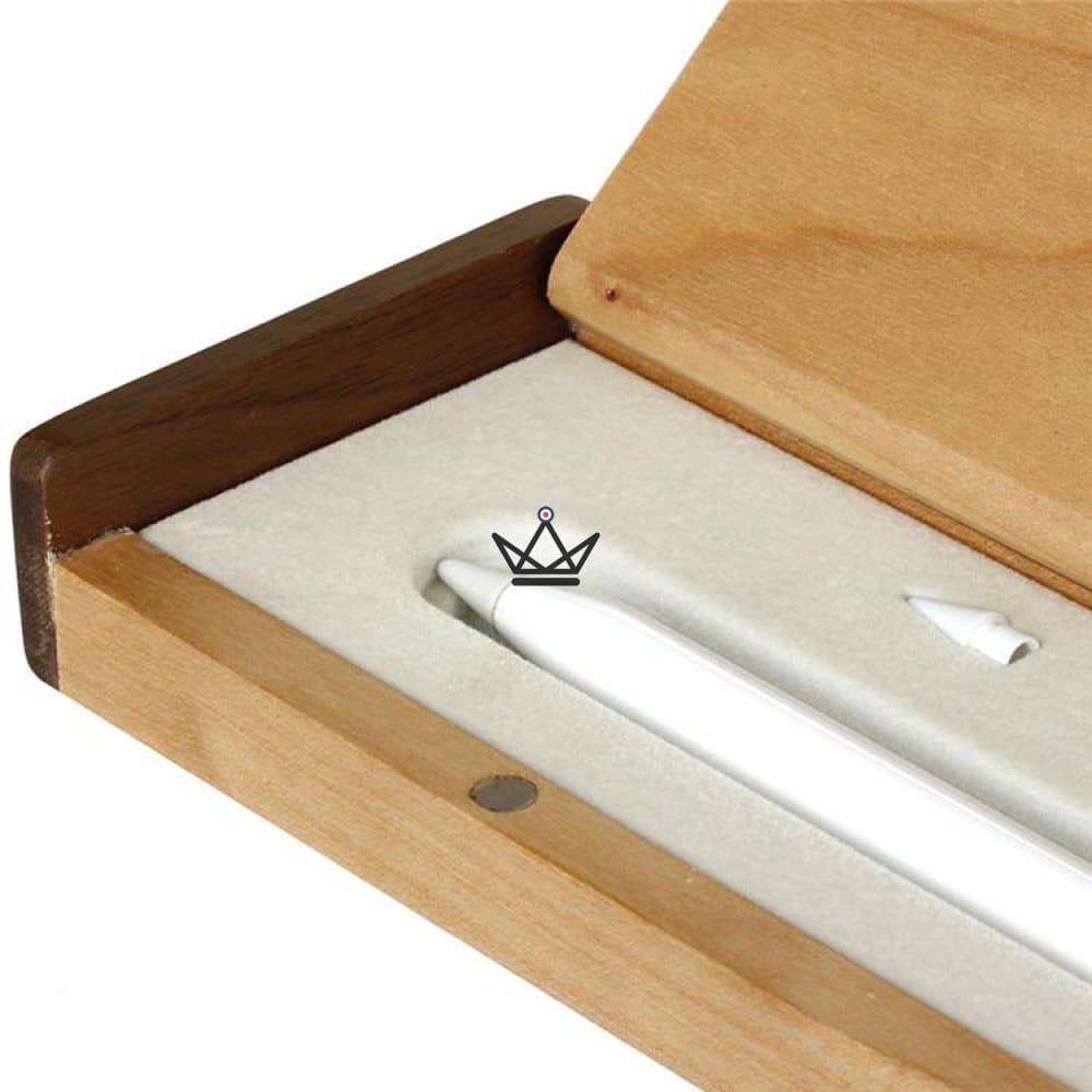 Wooden box with integrated holder for Apple Pencil — view 6