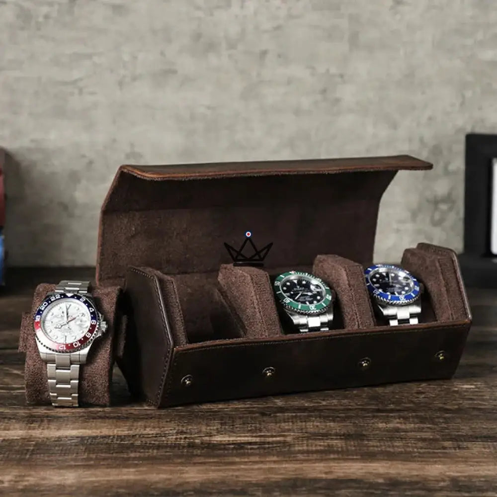 Anpassbares Reiseetui für automatische Lederuhr – Voyageur Hexagone – Ansicht 5