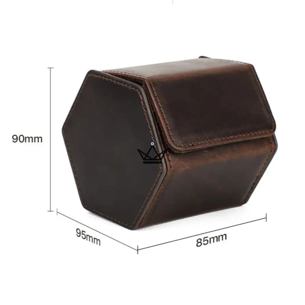 Customizable Leather Travel Case for Automatic Watch - Voyageur Hexagone — view 14