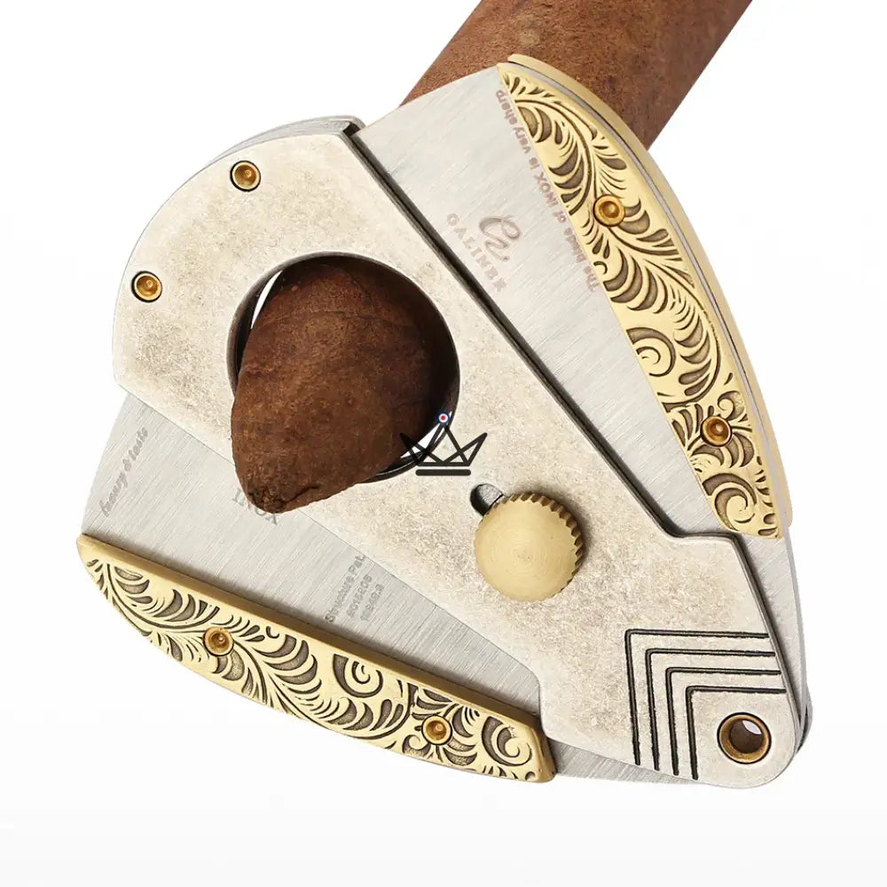 Nyfe Heritage Cigar Cutter — Stainless Steel Double Blade Guillotine, Gold & Silver Finish, 58 Ring Gauge, Elegant Gift Box Included — view 6