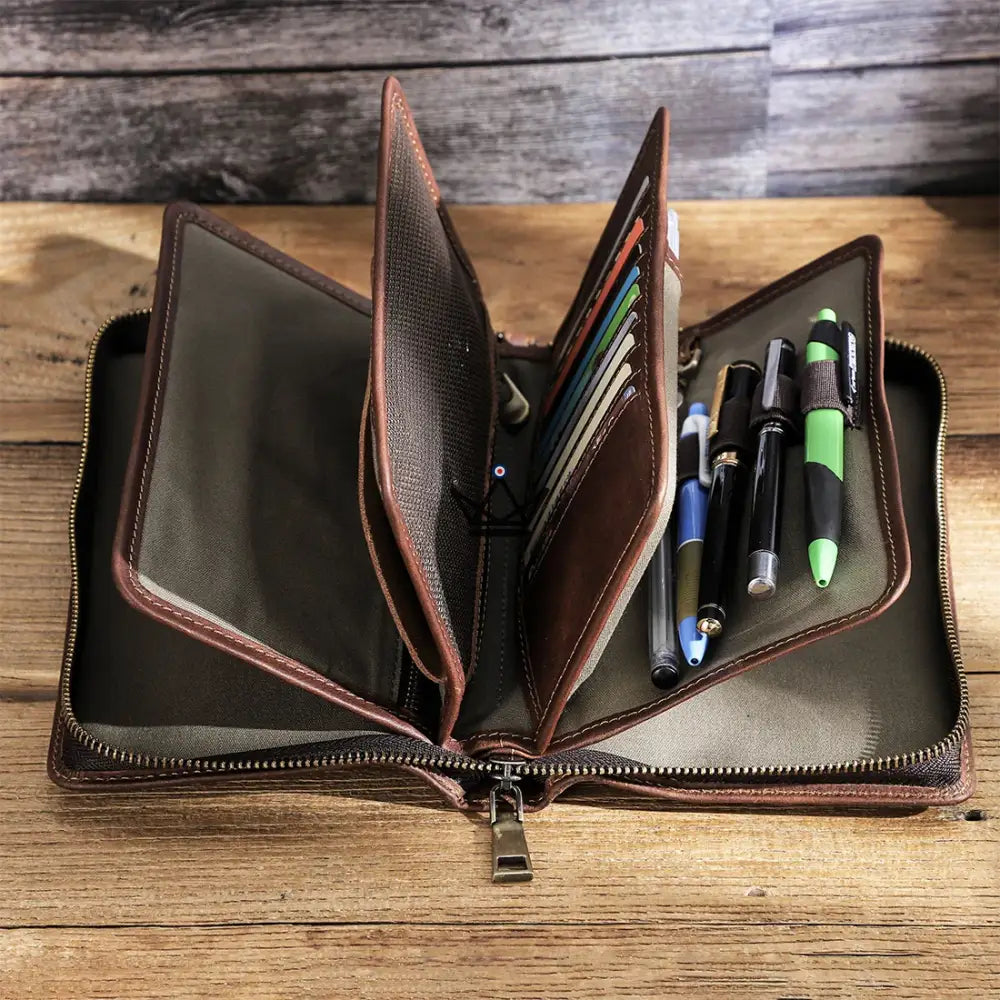 Anpassbarer Luxus-Leder-Organizer – Voyageur Clutch – Ansicht 7