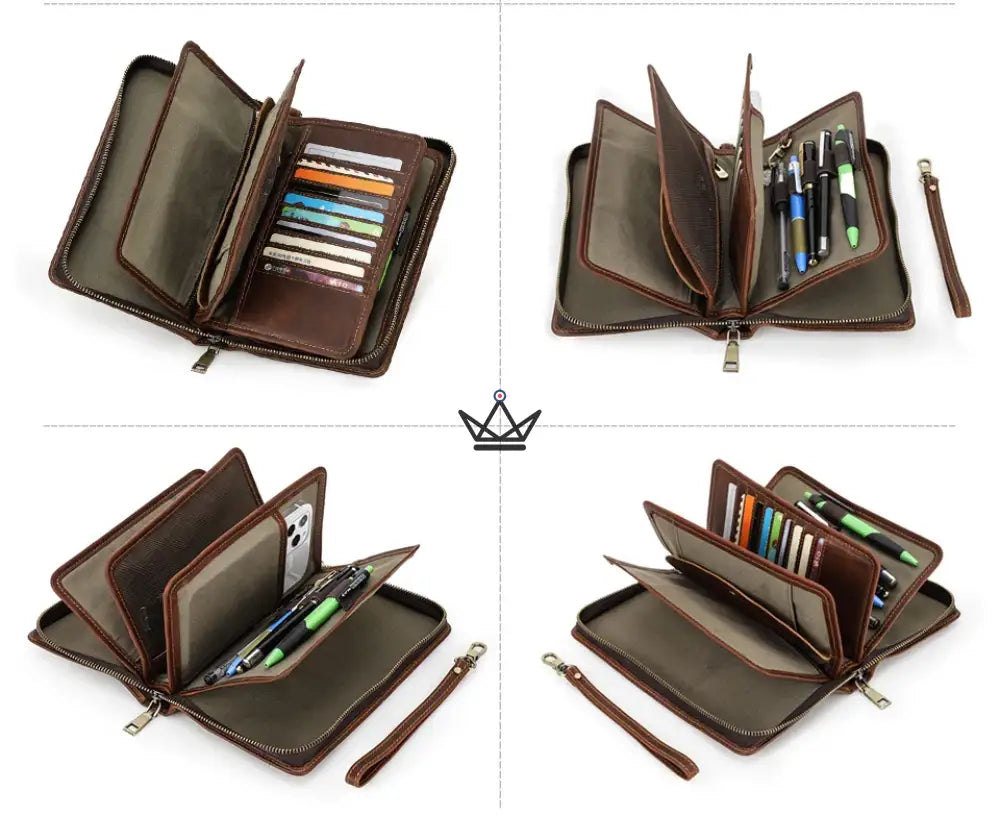 Anpassbarer Luxus-Leder-Organizer – Voyageur Clutch – Ansicht 5